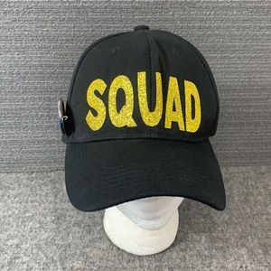 Squad Baseball Hat Women's OSFM Black Gold Glitter 'Let's Get Nauti' Pin